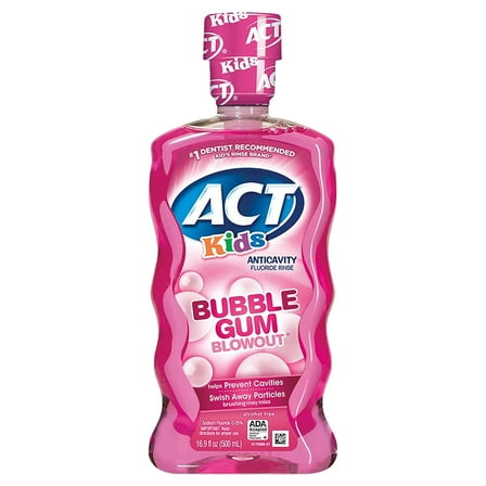 ACT Kids Anticavity Fluoride Rinse, Bubble Gum Blow Out 16.9 oz