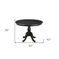 thumbnail image 3 of HomeRoots Black Rounded Solid Manufactured Wood And Solid Wood Pedestal Base Dining Table, 3 of 6