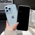 thumbnail image 2 of for iPhone 11 pro Clear Sparkly Case, 3D Diamond Pattern,Camera Raised Protection, Soft Silicone TPU,Glitter for Women, Girls - Blue, 2 of 10