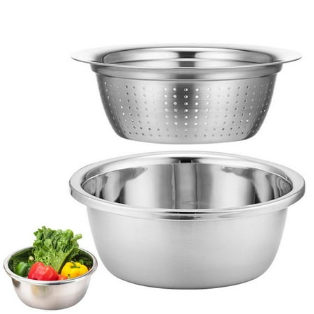 

Ipretty Microporous Colander 2 Pieces Stainless Steel Versatile Colander and Kitchen Strainer Micro-Perforated Strainer Colander for Draining Rinsing Washing sturdy