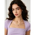 thumbnail image 4 of Bestyle Gold Plated Heart Necklace for Women, 2ct Created Alexandrite Crystal Birthstone Pendant Jewelry Gifts for Graduation Birthday Christmas, 4 of 9
