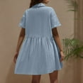 thumbnail image 6 of TMOYZQ Dresses for Women Short Sleeve Babydoll Mini Dress Cover Up Button Down Flowy Beach Sundress, 6 of 9