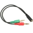 thumbnail image 1 of 3.5mm 2 Male Plug to 1 Female Jack Audio Mic Headset Splitter Adapter Cable, 1 of 8