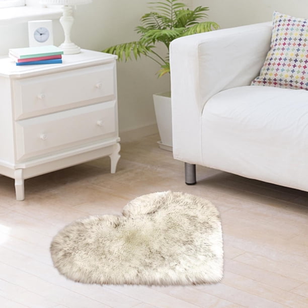 Xihbxyly Alfombra de Piel de Oveja Sintética, Suave y Cómoda, de Poliéster Duradero y Antideslizante, de Lujo, Cojín Multiusos para Dormitorio y Sala de Estar, 40 X 50 Cm.