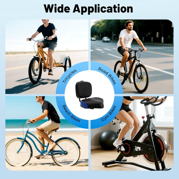 Bike Seats for Wide Adult Tricycle Women Backrest Saddle Bik Seat w/Backrest