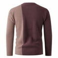 thumbnail image 4 of Men's Mock Turtleneck Sweater Color Block Ribbed Knit Thermal Pullover for Fall and Winter Casual Wear, Ideal for Christmas Parties,Coffee,XL, 4 of 6