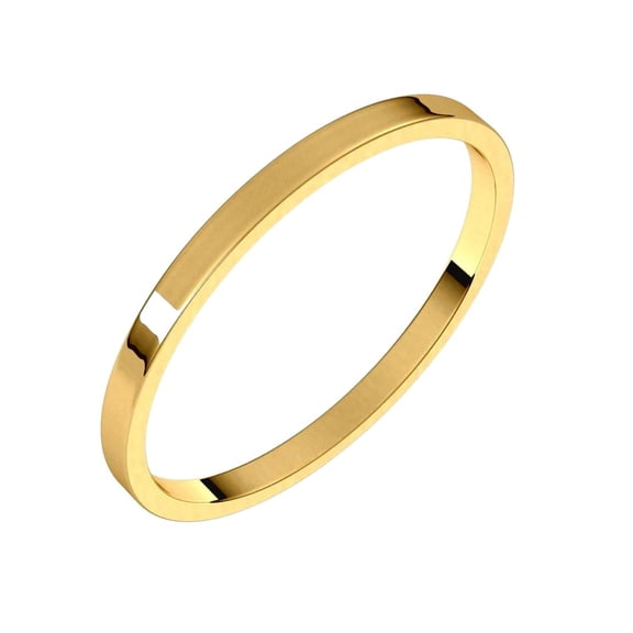 14k Yellow Gold Flat 1.5mm Ultra-lightweight Flat Ultra-light Band Size 6.5 Ring for Women and Men