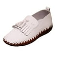 thumbnail image 5 of Tassel Slip on Loafers for Women Spring Fall Fashion Casual Leather Fringe Non Slip Walking Flats Work Shoes, 5 of 8