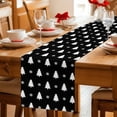 thumbnail image 5 of Christmas Tree Table Runner 60 Inches Long Farmhouse Dress Scarves, Black White Winter Xmas Snowflakes Dining Tablerunner for Coffee Table/Kitchen Island/Party Décor, 13" x 60", 5 of 8
