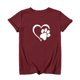thumbnail image 2 of Gibobby Camisetas Mujer Manga Corta Camisetas mujer Cuello redondo Ultra Manga corta Pata Amor Corazón Estampado Cómodo Casual Tops Blusa para(Rojo,M), 2 of 4