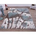 thumbnail image 2 of Ladole Rugs Floral Pattern Poppy Abstract Area Rug Carpet in Blue-Cream, 5x8 (5'3" x 7'6", 160cm x 230cm), 2 of 6
