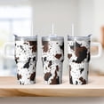 thumbnail image 2 of Double Wall 20oz Geometric Stainless Steel Tumbler with Handle, Insulated Travel Coffee Mug Leak Proof Lid and Straw, 2 of 5