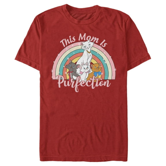 Men's Aristocats Duchess and Kittens This Mom Is Perfection Graphic Tee Red 2X Large