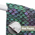 thumbnail image 2 of Coastal Teal Green Kitchen Window Curtains, Swag Curtains Valance for Bedroom Living Room Bathroom, Modern Ocean Mermaid Scales Rod Pocket Window Treatment Curtain Block Drapes 2 Panels 28"x36", 2 of 9