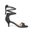 thumbnail image 3 of BLISSFUL STEP Women's Shoes Faux Suede Lace Up Open Toe Kitten Heel Cushioned Footbed Sandals  Grey 7, 3 of 7