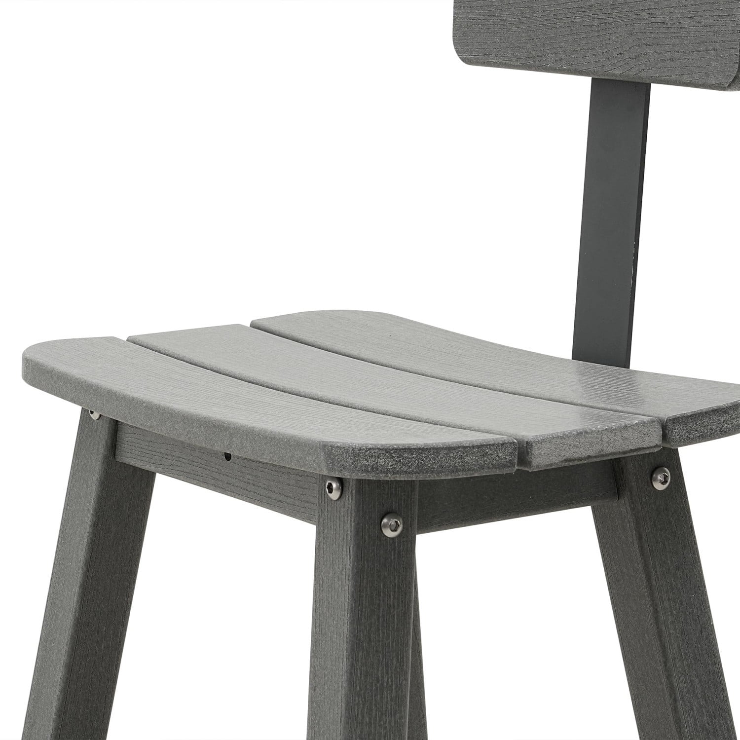 3 Piece Outdoor Counter Height Bar Table Set, 42" Bistro Pub Table with 2 Stools, HDPE Weather Resistant Patio Furniture Set, Gray