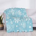 thumbnail image 6 of YFYANG Lightweight Warm Flannel Blanket, Blue Christmas Snowflakes Throw Blanket for Bed, Sofa, Travel, Camping, 40"x30", 6 of 7