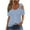 Sky Blue, variant on Simua Womens Summer Eyelet Tops V-Neck O Ring Cold Shoulder Tank Tops Casual Short Sleeve T-shirt Blouse