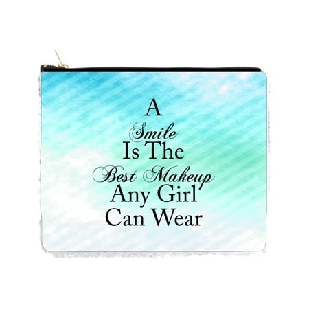 Smile is the Best Makeup Quote on Blue Retro Grunge Print - 2 Sided 6.5