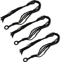 3 Pcs Net Bag Flower Pot Hanging Basket Plants Rack Indoor Pots Black