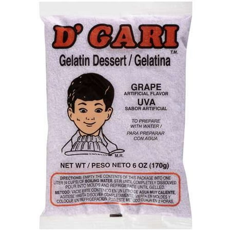 D'Gari Grape Gelatin Dessert, 6 oz