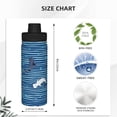 thumbnail image 3 of Fuzoiu Sharks on White Blue Striped Print 18oz Sports Insulated Kettle,Stainless Steel Vacuum Water Bottle, Leakproof Sport Flask, 3 of 7