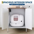 thumbnail image 4 of 70" Automatic Litter Box Enclosure Furniture, Cat Robot 4 Litter Enclosure Cabinet with Shelves, Built-in Power Outlet,White, 4 of 6