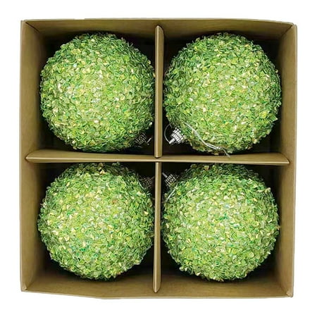 YOHAVEN 4PCS 8 Christmas Tree Ball Bauble Hanging Ornaments Set for Home Party Tree Holiday Winter Seasonal Sparkling Decorations YOHAVEN 4PCS 8 Christmas Tree Ball Bauble Hanging Ornaments Set for Home Party Tree Holiday Winter Seasonal Sparkling Decorations