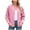 Pink, variant on GEWSEY Women's Zip Up Textured Lightweight Bomber Jacket Casual Long Sleeve Outerwear (Black, XXL)