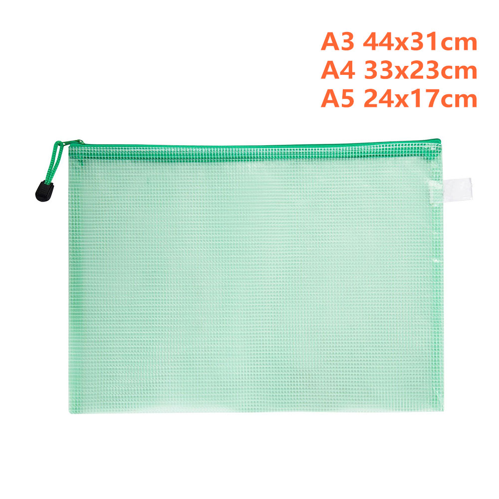 Zip Bag File Folder Mesh Nylon Net Document Bag Storage Pouch