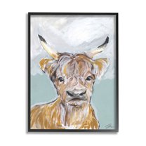 Stupell Industries Rural Farm Cattle Brushed Painting Painting Black Framed Art Print Wall Art, Design by Jessica Mingo