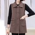 thumbnail image 6 of Gaexia Vest for Women ,Women Shearling Vest Stand Collar Slim Fit Autumn Winter Fashion Outerwear Warm Lined Jacket Coat, 6 of 7