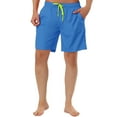 thumbnail image 1 of INSPIRAR CHIC Pantalones de baño de verano para hombres con cintura elástica, forro de malla, cortos de surf de 34 pulgadas, color azul, 1 of 6