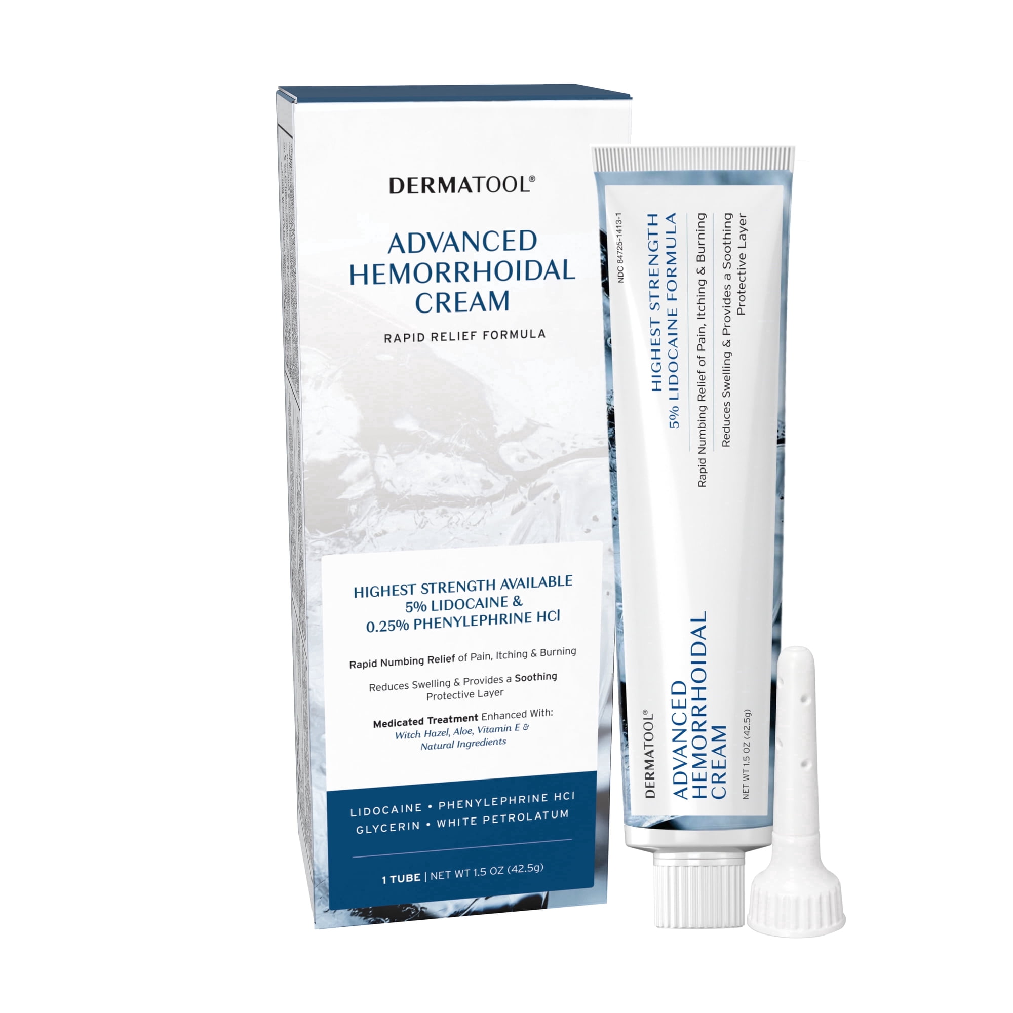 DERMATOOL - Advanced Hemorrhoid Cream Treatment with 5% Lidocaine , 1.5oz