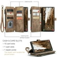 thumbnail image 3 of CaseMe Case for Samsung Galaxy S23 Ultra Wallet Case for Women Men, Fashion Durable PU Leather Magnetic Flip Lanyard Strap Wristlet Zipper Card Holder Wallet Phone Case for Galaxy S23 Ultra 6.8-inch, 3 of 10