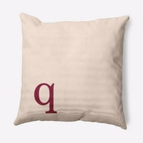 Simply Daisy 20" x 20" Modern Monogram Indoor/Outdoor Polyester Throw Pillow, Cranberry