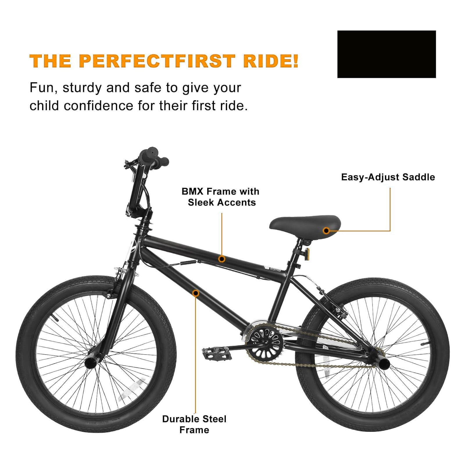 Hykolity 20 inch BMX Bike Freestyle Cycling Trick Bicycle with 4