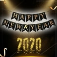 thumbnail image 3 of Black New Banner Farewell Party Banner Happy Year Decorations 2025 New Year Bunting Flag Year Party（20*16cm）, 3 of 5