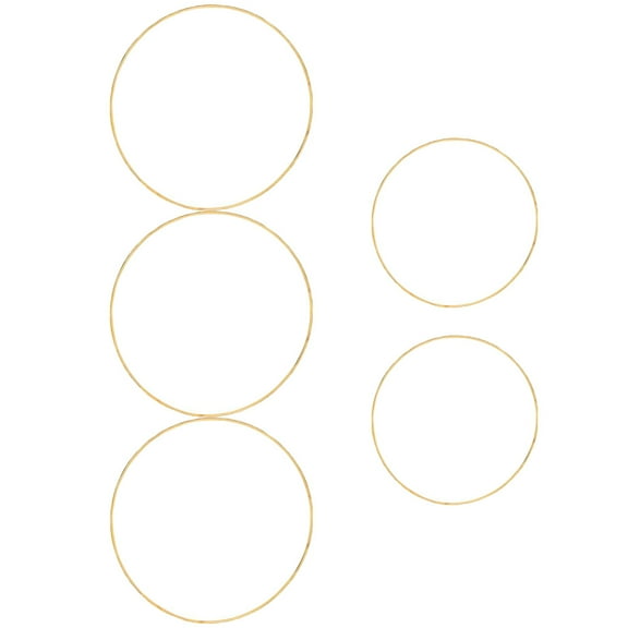 Set of 5 Metal Circle Dreamcatcher for Wedding Decor, Home Decoration Garland Frames