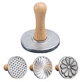thumbnail image 1 of HLONK Moule à Biscuits Rond en Métal avec Poignée en Bois Outil de Cuisson DIY, 1 of 7