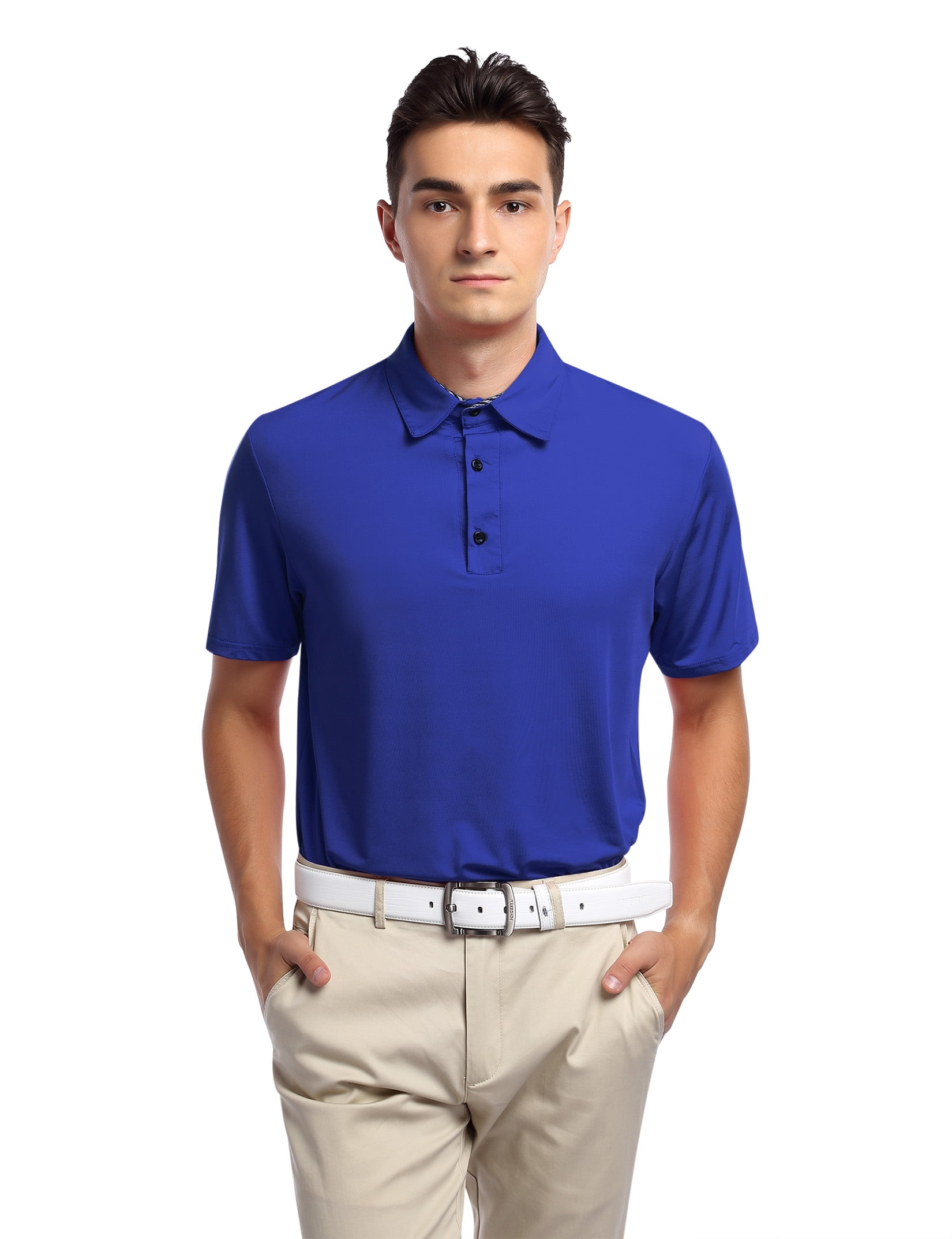 HA-EMORE Men's Golf Shirts Short Sleeve Collared T Shirt Slim Fit Basic Dri  Fitted Casual Tshirts 