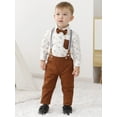 thumbnail image 6 of Toddler Boys Gentleman Outfits Suits Baby Formal Party Clothes Set+ Suspender Pants Bow Tie 12 Months-5T, 6 of 15