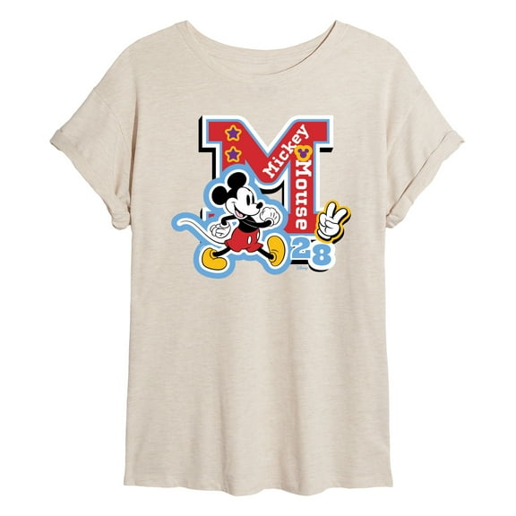 Disney - Mickey Mouse - Stitched Patches for Teammates - Juniors Ideal Flowy Muscle T-Shirt