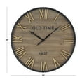 thumbnail image 3 of DecMode 36" Brown Wooden Wall Clock with Gold Accents, 3 of 12