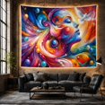 thumbnail image 6 of Moon Stars Digital with Painting Profile Woman'S Face, Mystical Fantasy for Space Lovers, Galaxy Room Decor, Graduation Gift, Tapestry Wall Hanging for Bedroom and Dorm, 6 of 7