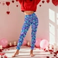 thumbnail image 3 of Hvot&aat Women's Valentines Day Heart Print Leggings High Waisted Sports Fitness Tight Pants Peach Hip Yoga Pants, 3 of 7