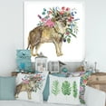 thumbnail image 3 of Designart 'Wolf With Woodland Flowers On White' Farmhouse Framed Art Print, 3 of 4
