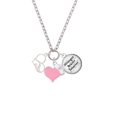 thumbnail image 2 of Delight Jewelry Silvertone Swimmer in Heart - Light Pink Heart Nurse Strong Zoe Necklace, 2 of 4