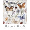 thumbnail image 5 of Spring Pastoral Botanical Wrap Around Bed Skirts for Queen Bed 18" Drop,Bed Skirt with Adjustable Elastic Belt Dust Ruffle Bed Valance for Bedroom Hotel Farmhouse Butterfly Floral Bed Frame Cover, 5 of 7