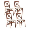 thumbnail image 1 of Gymax 4 Set Kitchen Chairs w/ Rubber Wood Frame Upholstered Seat Hollowed Backrest, 1 of 10